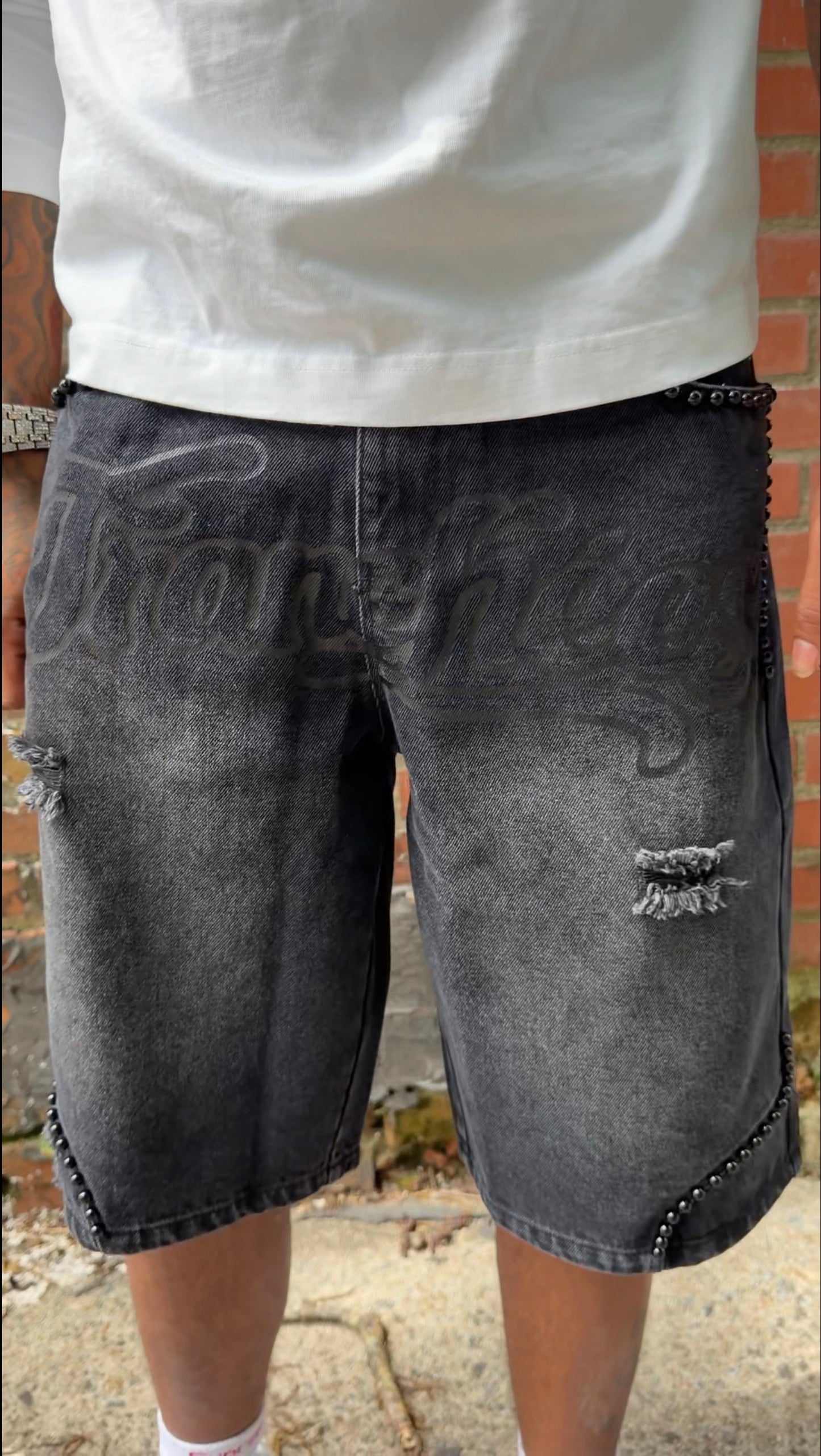 Triple Black Denim Jorts